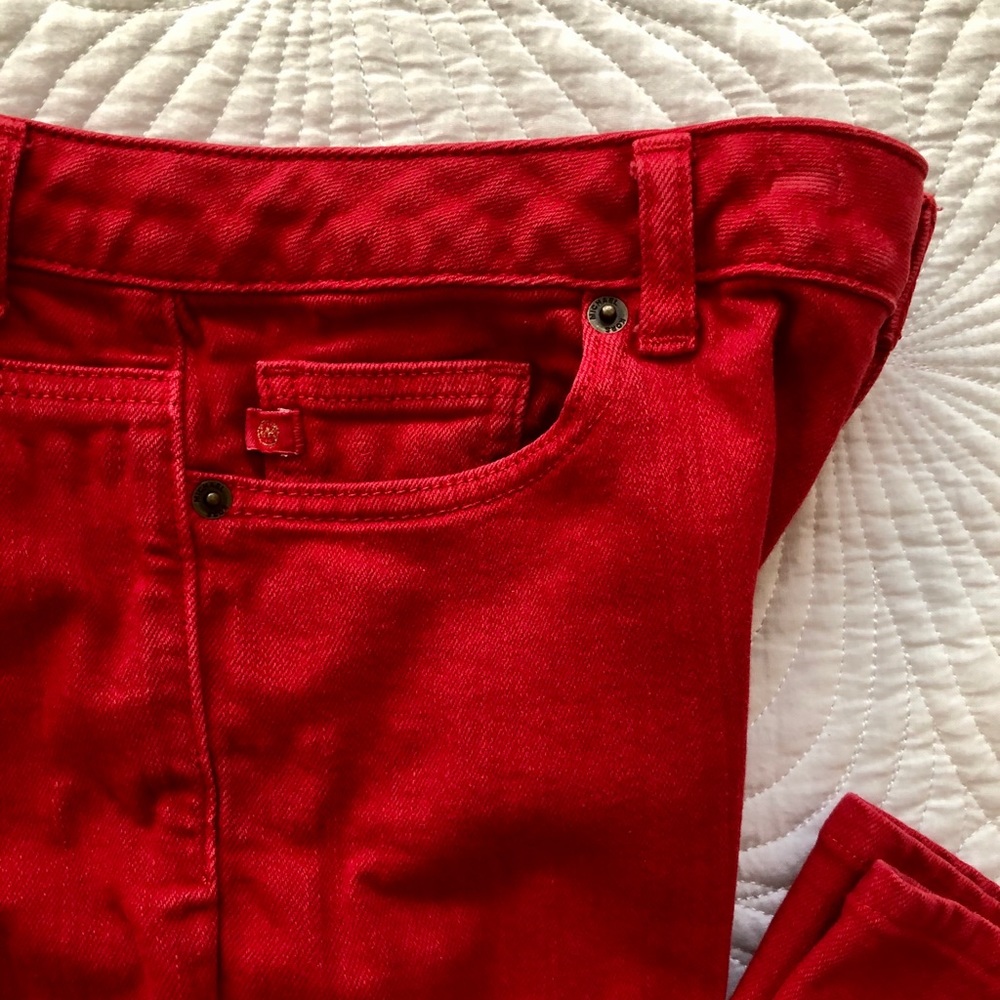 Michael Kors Ladies Red Denim Pants SZ 8 - Picture 3 of 13